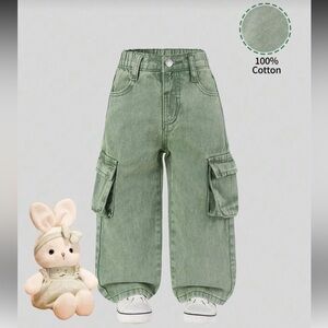 Kids Green Cargo Pants